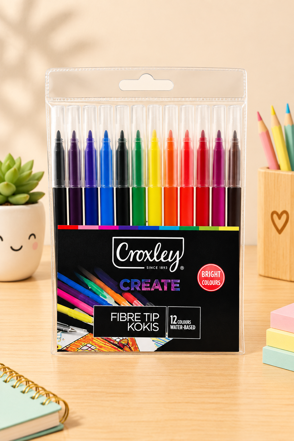 Croxley Create Fibre Tip Kokis – 12 Colours