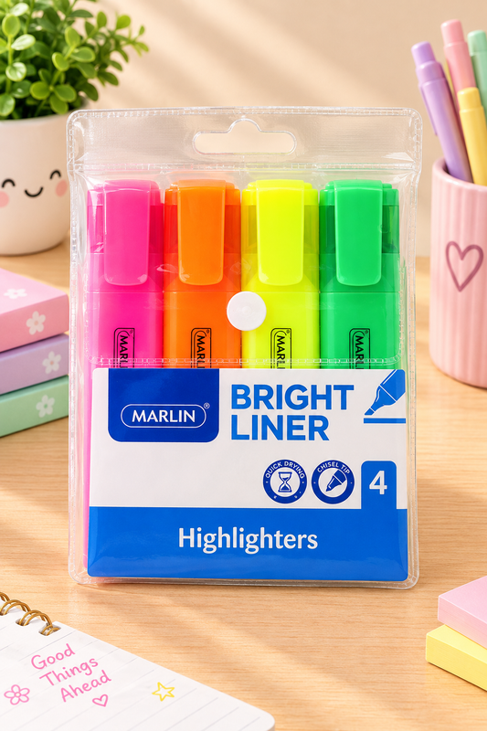 Marlin - Bright Liner | Highlighters – Pack of 4
