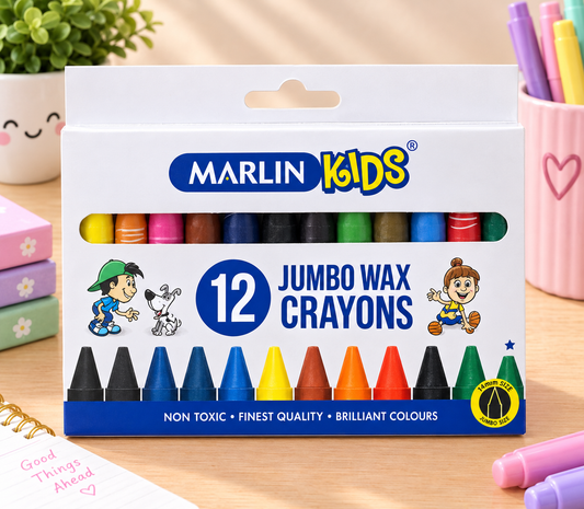 Marlin Kids - 12 Jumbo Wax Crayons