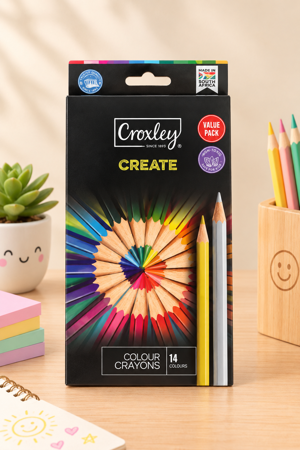 Croxley Colour Crayons – 14 Piece Value Pack