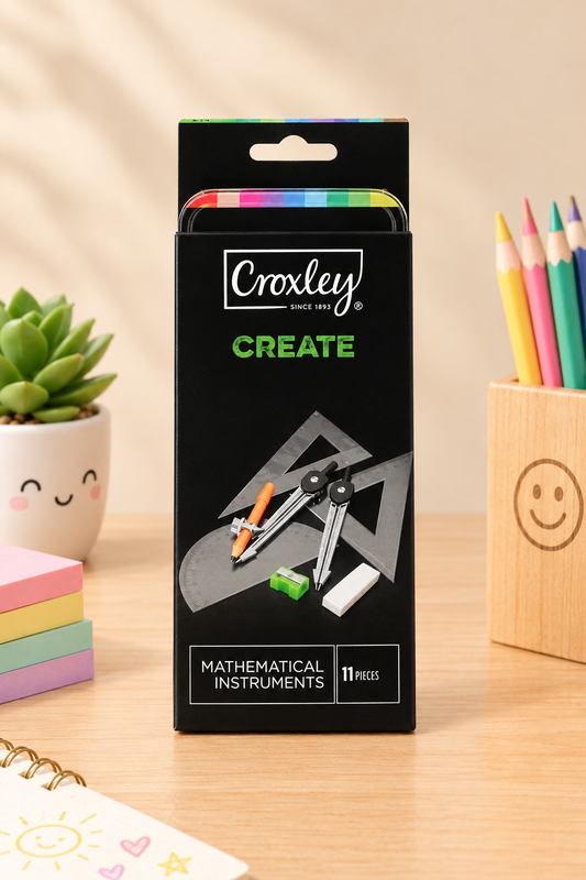 Croxley Create - Mathematical Instrument Box – 11 Pieces